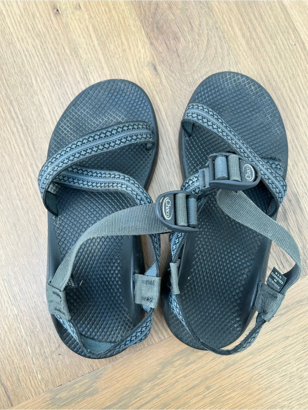 Vibram Chaco Z Black & Gray Outdoor Sandals (Assembled in USA)